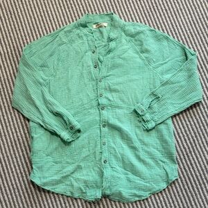 We The Free Textured Green Top